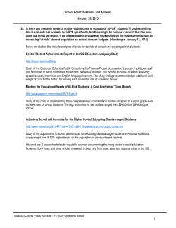 School Board Questions and Answers January 28, 2015 Loudoun