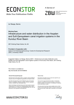 Infrastructure and water distribution in the Asqalan and Sufi