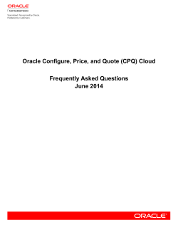 Oracle Configure, Price, and Quote (CPQ) Cloud Frequently Asked