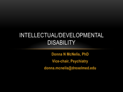 Co-occurring Intellectual Disability (Mental Retardation) and Mental