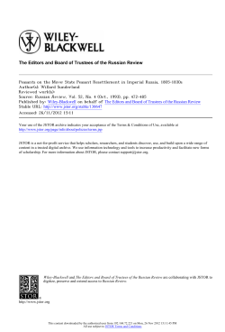 Peasants On the Move: State Standard Resettlement in