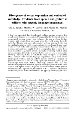 Divergence of verbal expression and embodied