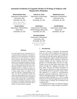 Automatic Prediction of Linguistic Decline in Writings of Subjects