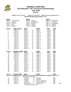 BASEBALL MANITOBA 2014 Mosquito &ldquo;AA&rdquo;