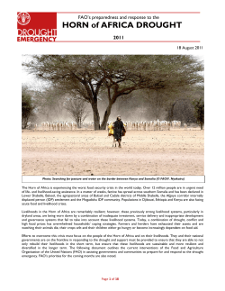HORN of AFRICA DROUGHT - Food and Agriculture Organization of