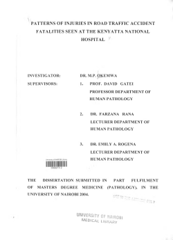 Patterns Of Injuries In Road Traffic Accident Fatalities Seen At The