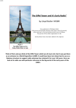 The Eiffel Tower and its early Radio use