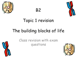 ADDITIONAL SCIENCE B2 Topic 1 revision