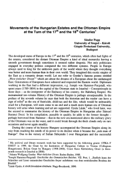 Movements of the Hungarian Estates and the Ottoman Empire at the