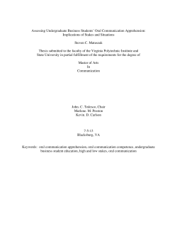 Assessing Undergraduate Business Students` Oral Communication