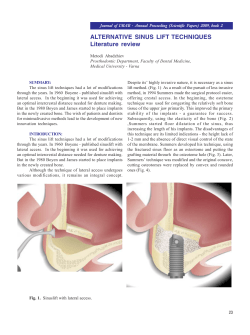 ALTERNATIVE SINUS LIFT TECHNIQUES Literature review