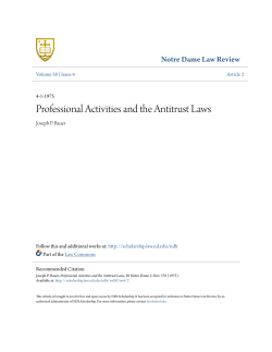 Professional Activities and the Antitrust Laws