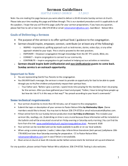 Sermon Guidelines - Seattle Family Church