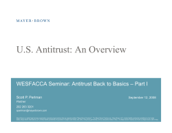 US Antitrust: An Overview