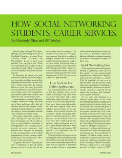 HOW SOCIAL NETWORKING STuDENTS, CAREER SERVICES,