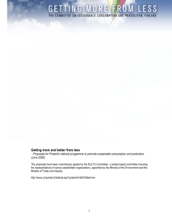 Getting More from Less. The committee on Sustainable