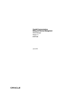 Oracle Communications Billing and Revenue Management RADIUS