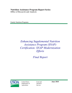 Certification: SNAP Modernization Efforts Final Report