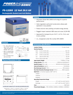 PS-12260 12 Volt 26.0 AH - Sealed Performance Batteries