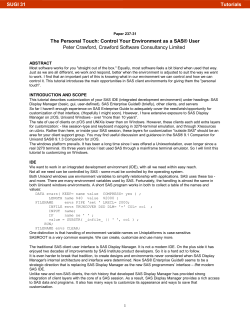 237-31: The Personal Touch: Control Your Environment as a SAS