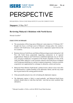 Reviewing Malaysia`s Relations with North Korea