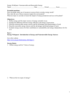Energy WebQuest- Nonrenewable and Renewable Energy Name