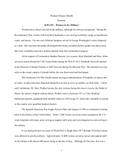 Women History Month Presents ALWAYS – Women in the Military