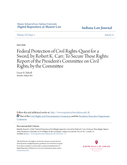 Federal Protection of Civil Rights-Quest for a Sword, by Robert K. Carr