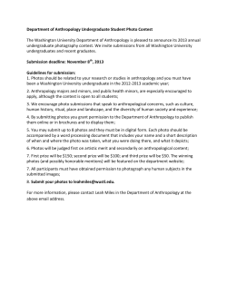 Department of Anthropology Undergraduate Student Photo Contest