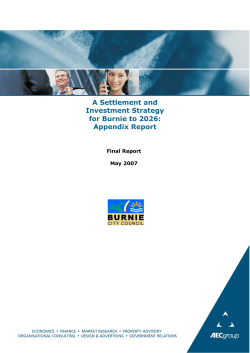 A Settlement and Investment Strategy for Burnie to 2026: Appendix
