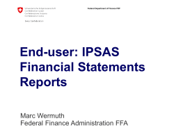 Financial Reporting of the Confederation