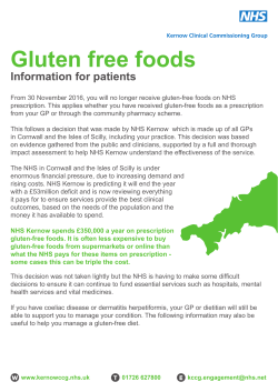 Gluten Free Foods Information Sheet