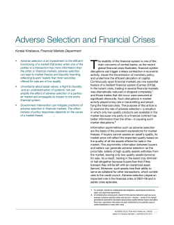 Adverse Selection and Financial Crises