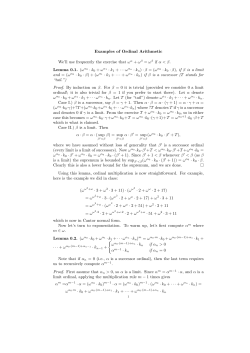 Examples of Ordinal Arithmetic