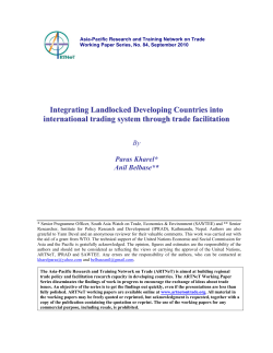 Integrating Landlocked Developing Countries into international