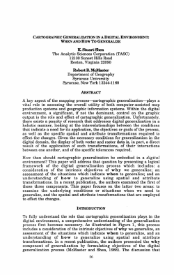 CARTOGRAPHIC GENERALIZATION IN A DIGITAL ENVIRONMENT