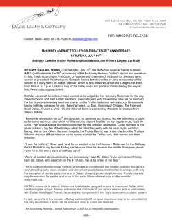 for immediate release - McKinney Avenue Transit Authority