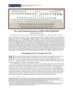 Anti-Federalist essays of "Philadelphiensis," 1787