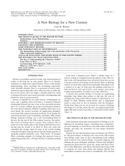 C. Woese, A New Biology for a New Century
