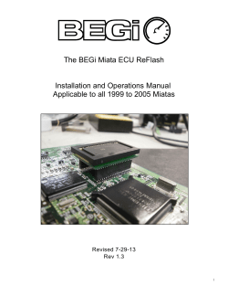 The BEGi Miata ECU ReFlash Installation and