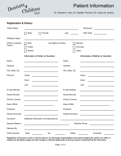 Patient Information - Dentists 4 Children