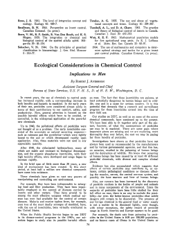 Ecological Considerations in Chemical Control: Implications to Man