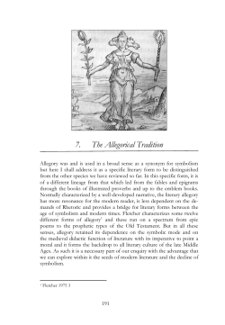 The Allegorical Tradition - Symbolic Literature of the Renaissance