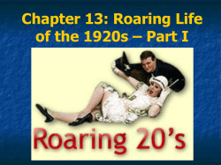 Chapter 13: Roaring Life of the 1920s – Part I