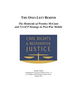 The Homicide of Prentiss McCann and NAACP Strategy in Post