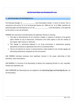 Advertising Signs and Hoarding By-Law