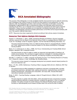 RICA Annotated Bibliography