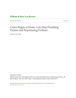 Crime Begins at Home: Let`s Stop Punishing Victims and
