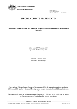 Frequent heavy rain events in late 2010/early 2011 lead to