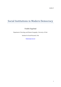 Social Institutions in Modern Democracy